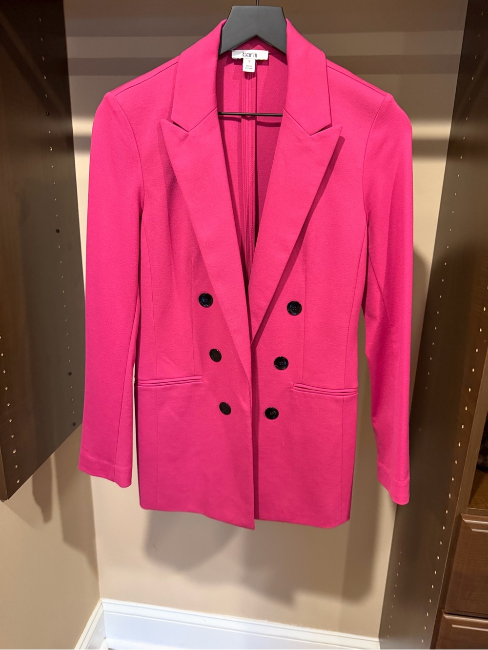 Bar III Hot Pink Double-Breasted Blazer